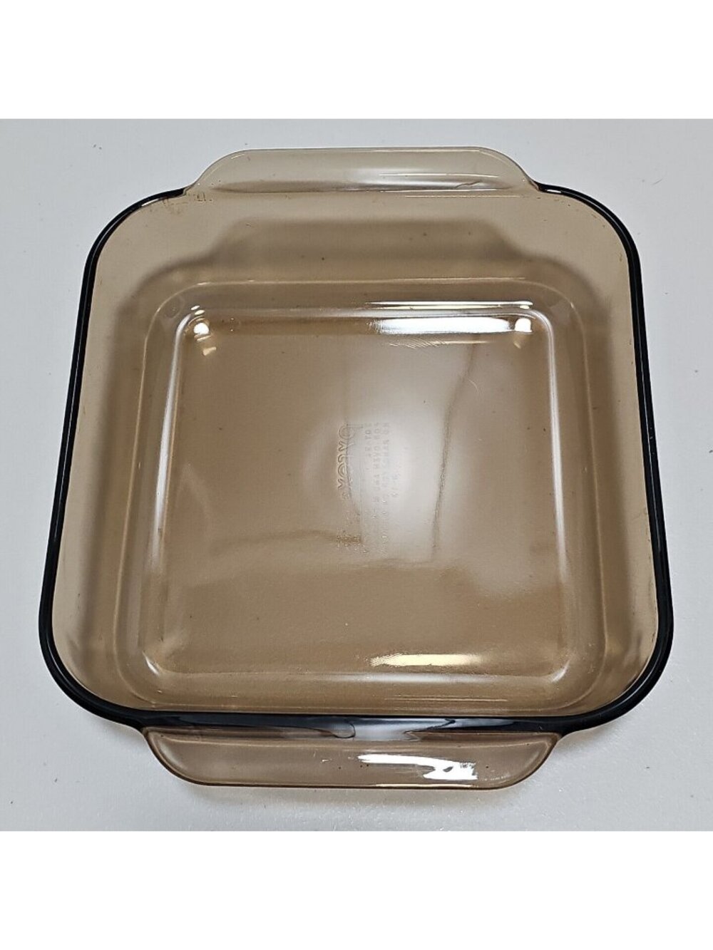 Pyrex Visions Amber Square Pan #222-R brown glass 2qt baking dish 8x8" bakeware
